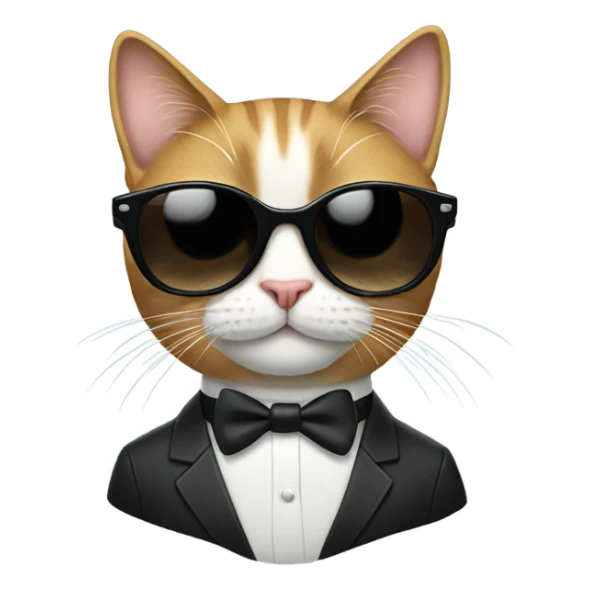 cat wearing a tuxedo and sunglasses sticker