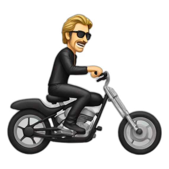 Johnny Halliday qui fait du vélo sticker