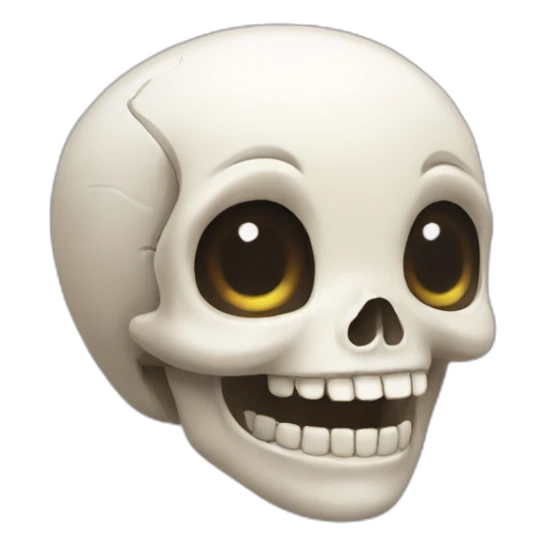 Cute kawai happy female skull sticker