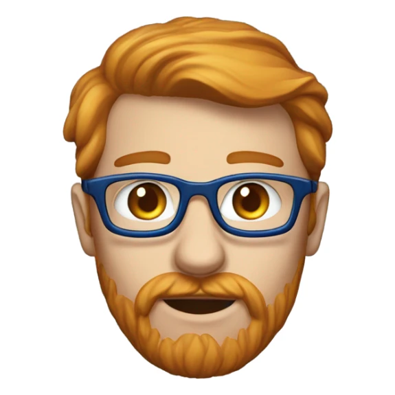 Homme roux lunette et yeux bleu sticker