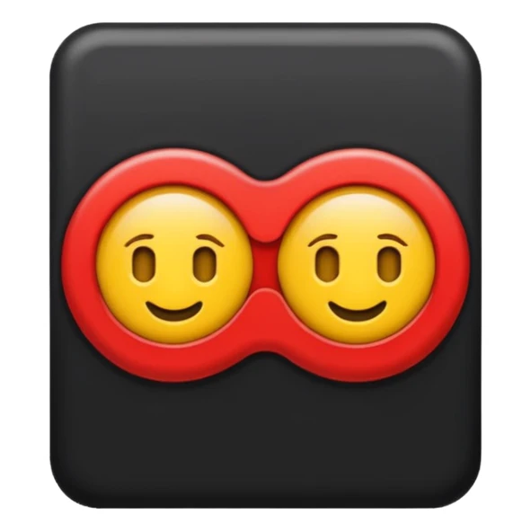 A wawy black and a red rectangle and a yellow circle sticker