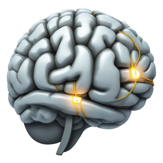 Lateral view of Brain with electrical wires lighting up sticker