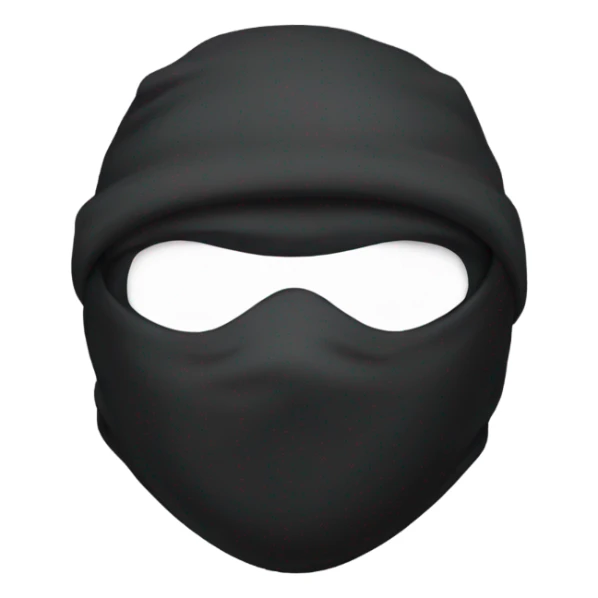 ninja wearing ski mask with a pew pew sticker