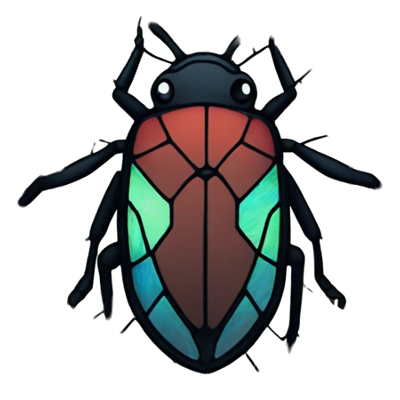 Bug Pokémon in stained glass round window sticker