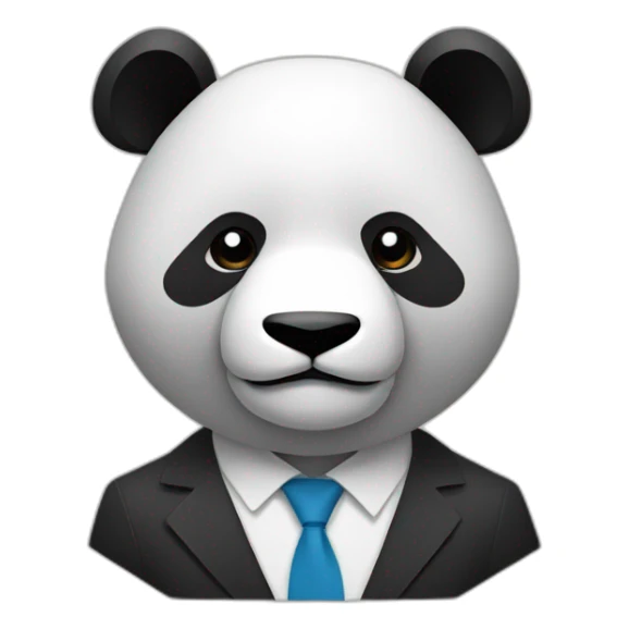 The head is a polygonal panda and the upper body is a suit. sticker