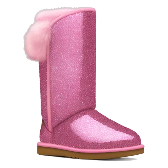 Realistic pink Sparkle glitter and fur Ugg boots. sticker