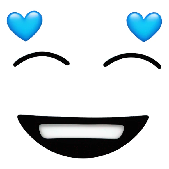 Smiley with blue hearts intead of eyes sticker