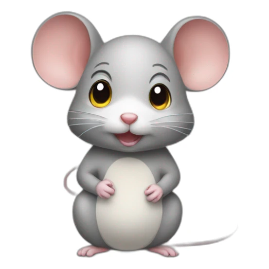 cute mouse look to plate with food sticker