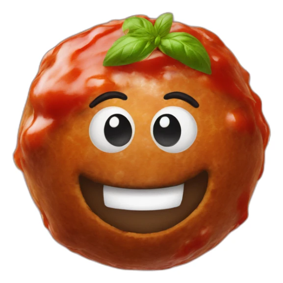 One Meatball with tomato sauce and basil sticker