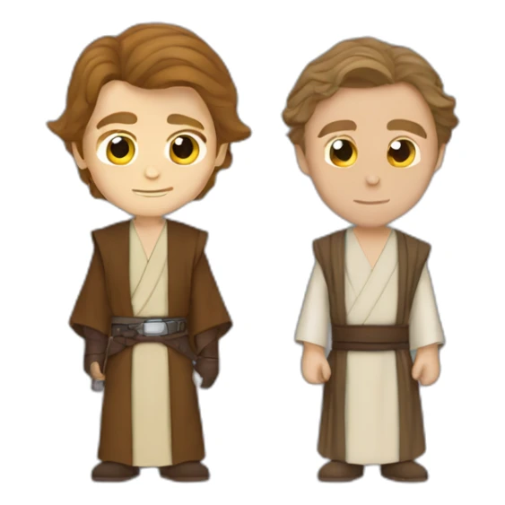 anakin skywalker with obi wan kenobi as jedi knights sticker
