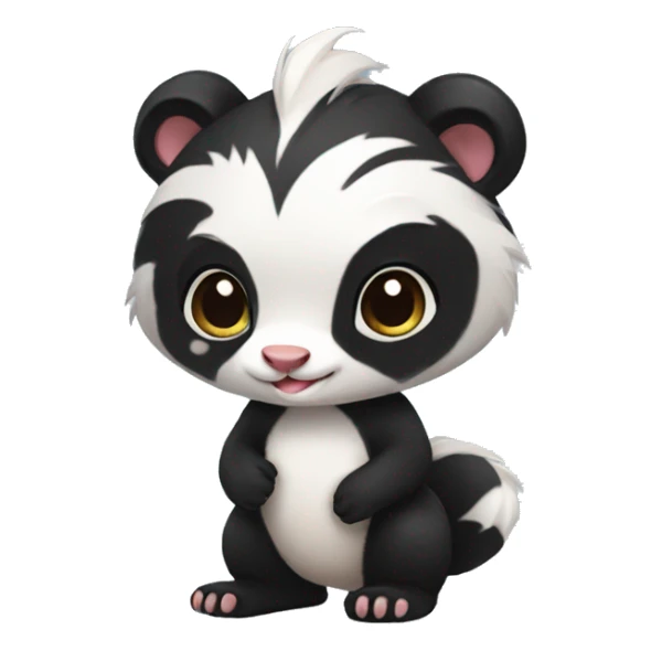 Cute skunk-panda-ferret-hybrid full body sticker