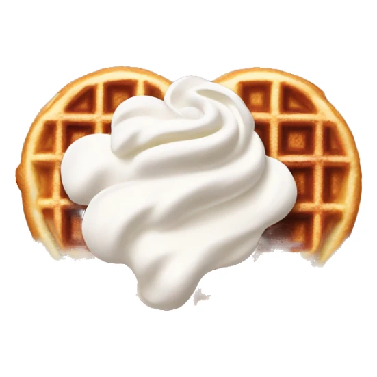 heart-shaped waffle topped with whipped cream  sticker