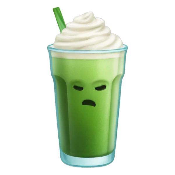 Glass with iced matcha latte sticker