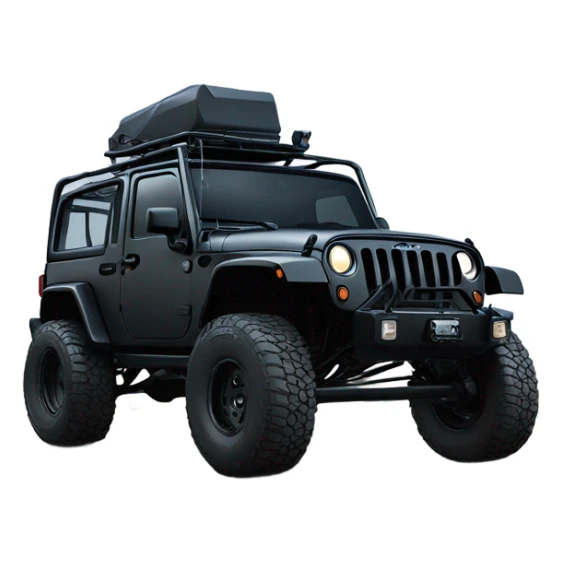 Black Jeep wrangler modded with lift and snorkel all black sticker