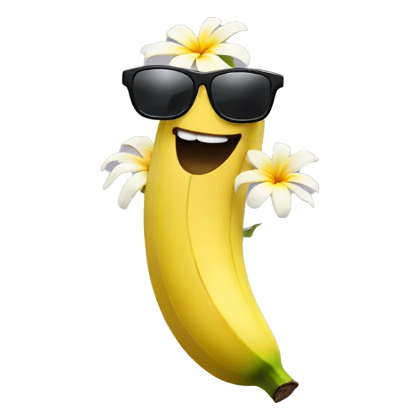 Funny Banana with sunglasses and a flower tiara sticker