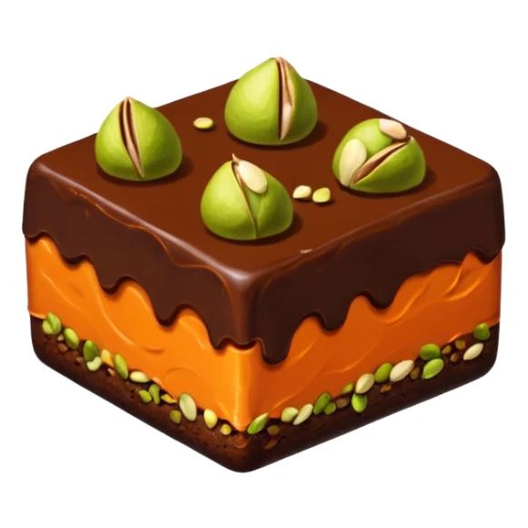 Chocolate square fudgy Bites with orange and pistachios  sticker
