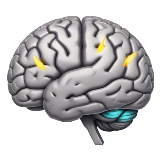 A **human brain** with a protector energy of negative thoughts radiating loving thoughts while it rewires itself sticker