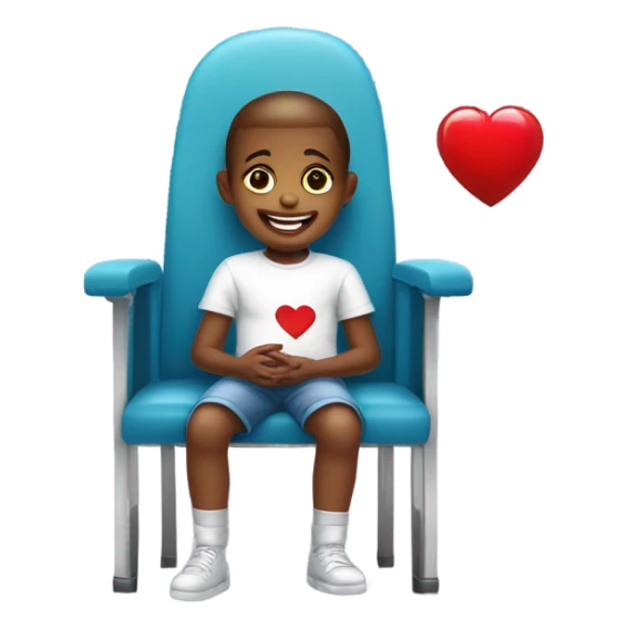 a child with normal skin donates blood sticker