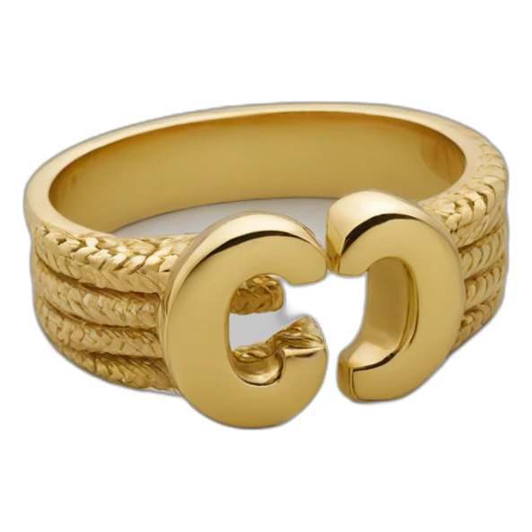 anillo cubano en forma de número 55 Oro18k italiano sticker