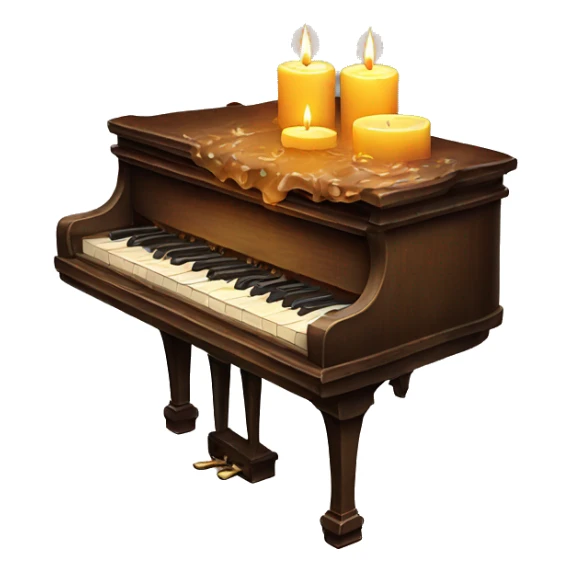 vintage piano with melted candles on top sticker