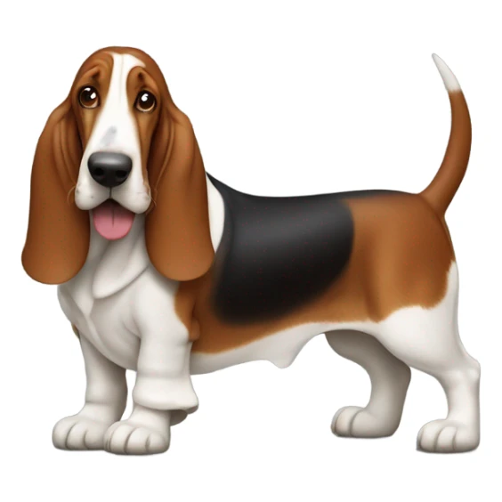 basset hound riding a redbone dog sticker