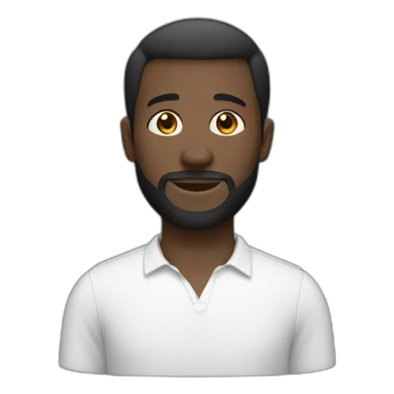 dark-skinned man in white shirt with small beard and short hair sticker
