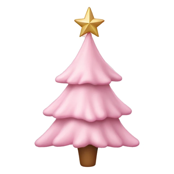 Pastel pink Christmas tree with star on top  sticker