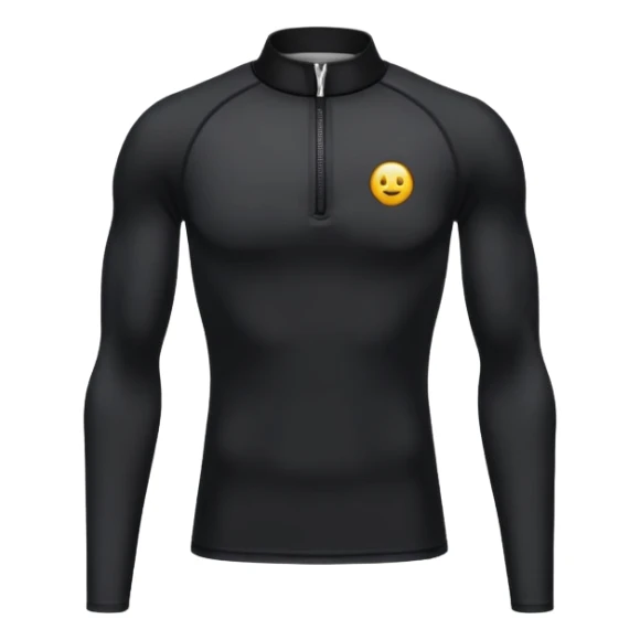 Compression black long sleeve shirt with zippered collar sticker