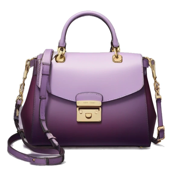 Realistic isolated lavender to dark plum ombre Michael Kors satchel purse.  sticker