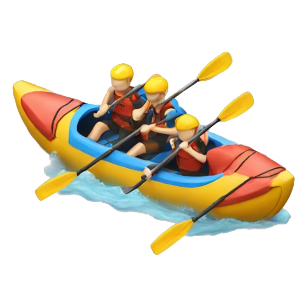 A sprint kayak that has 4 people paddling in it sticker