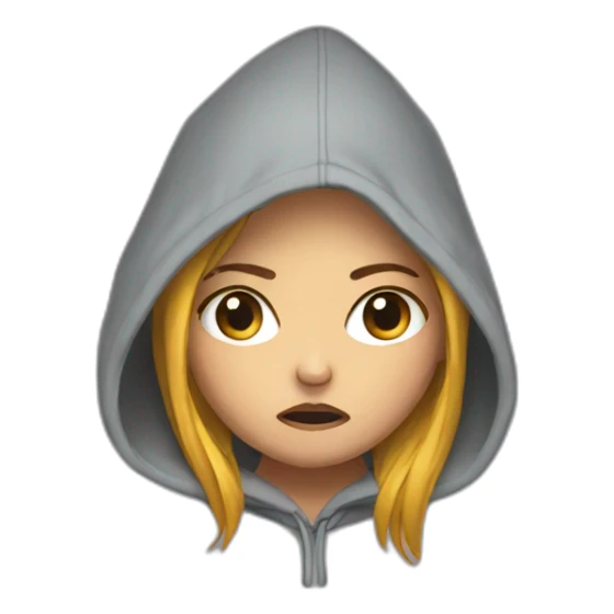 Angry girl on hoodie  sticker