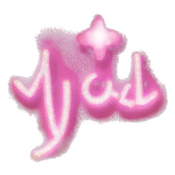 The word “vivacell” pink and sparkly font sticker