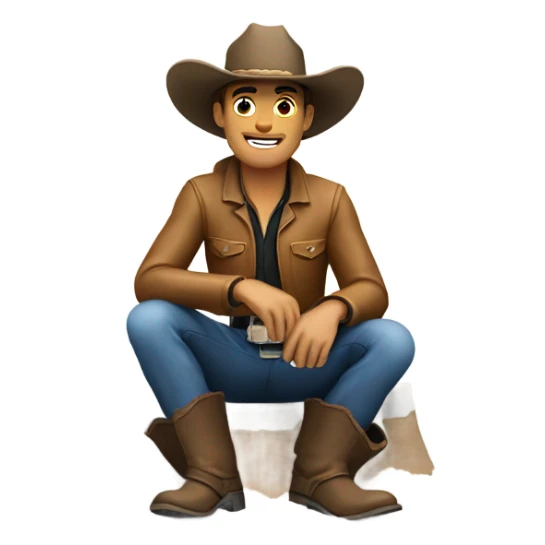 Cowboy sitting on a white powder mound sticker