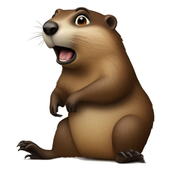 Groundhog in the pose of Munch’s the scream sticker