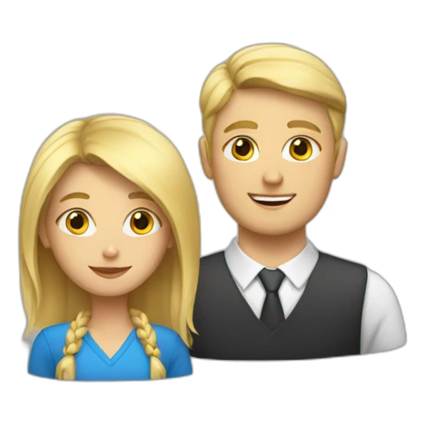 blonde girl with a teacher sticker