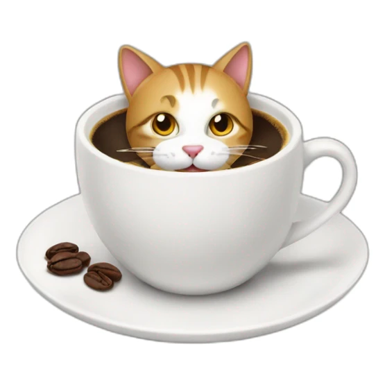 Cat in a cup of coffee sticker
