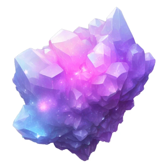 Pastel iridescent nebula crystal cluster sticker