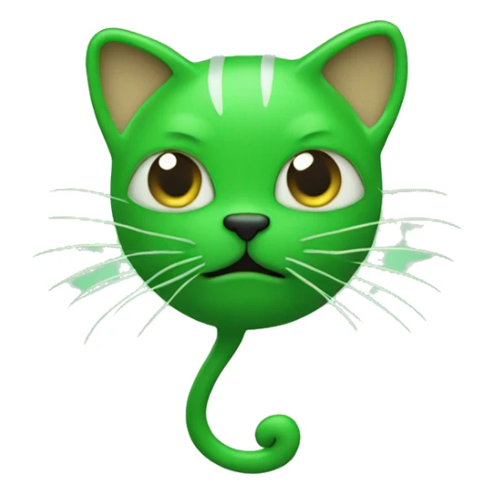 green microorganims shaped like a  very filine cat sticker