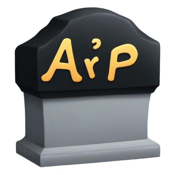 a black grave with the letters RIP sticker