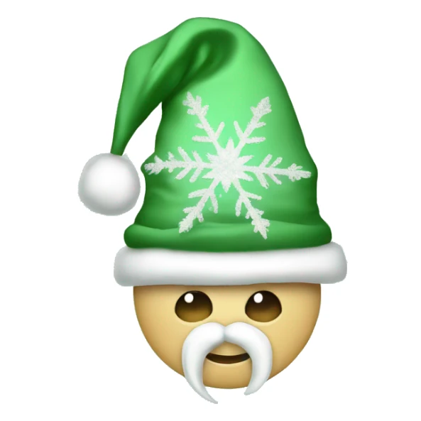 Sage green Santa hat with sparkly snowflakes  sticker