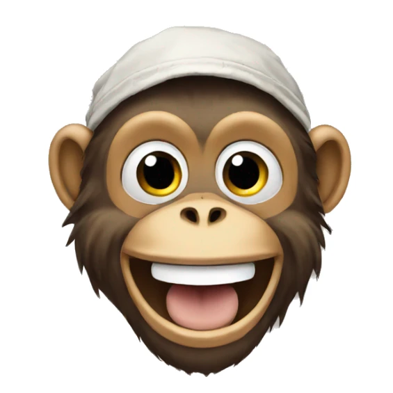 monkey laughing bandana on his head sticker