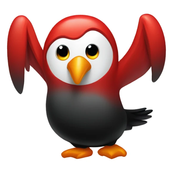 bright red instead of black pinguin sticker