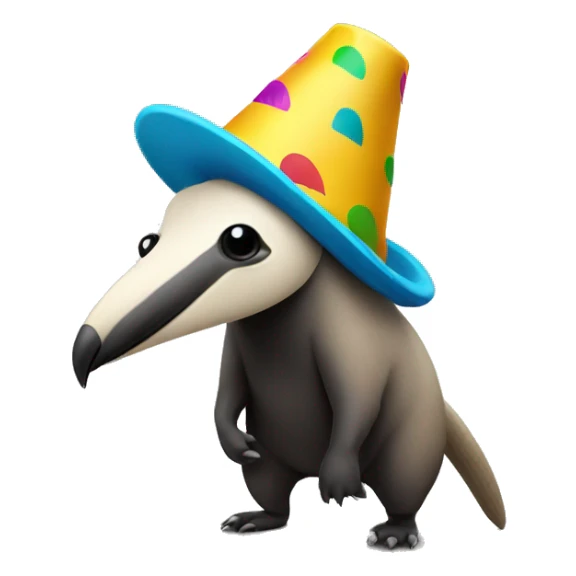 anteater with party hat sticker