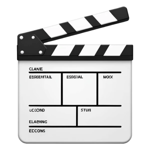 extremely minimal clapperboard icon, only the most essential lines, simple design sticker