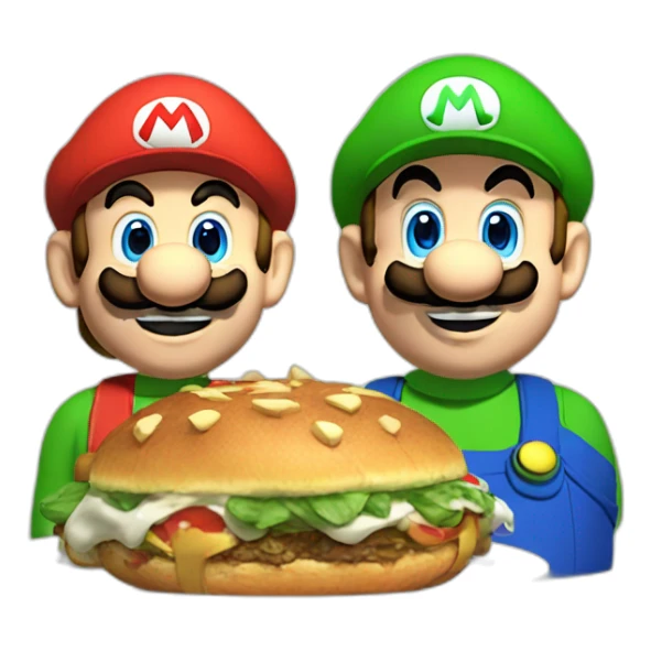 Mario and Luigi eating massa sticker