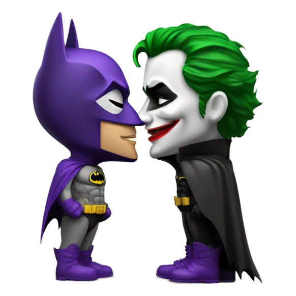 batman and joker kiss  sticker