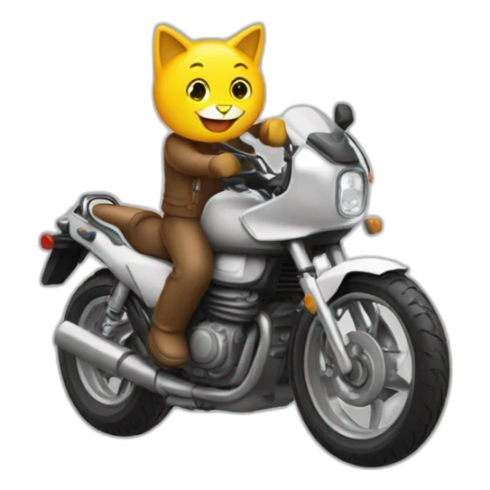 Un chat sur une moto sticker