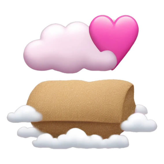 combine the pink heart emoji with the cloud emoji sticker