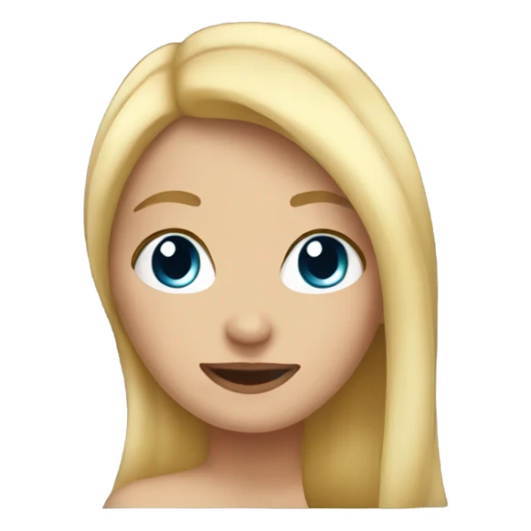 Blonde hair shy lady  sticker