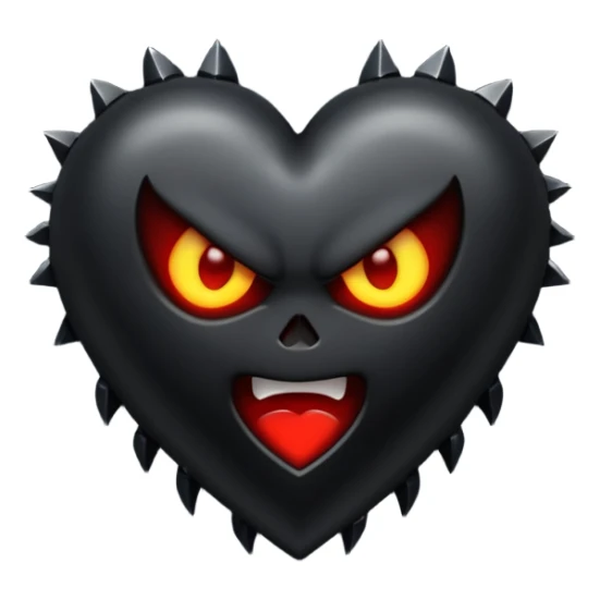 evil black heart sticker
